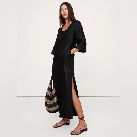 NWT BANANA‎ REPUBLIC LINEN SCOOP-NECK MAXI DRESS